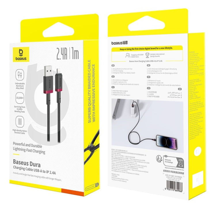 Baseus Dura Series USB to 8 Pin 2.4A Fast Charging Cable, Length:1m