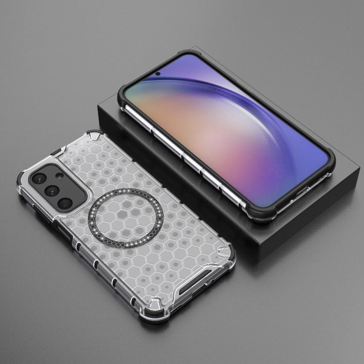 For Samsung Galaxy M35 5G Honeycomb Magnetic Ring Shockproof Phone Case
