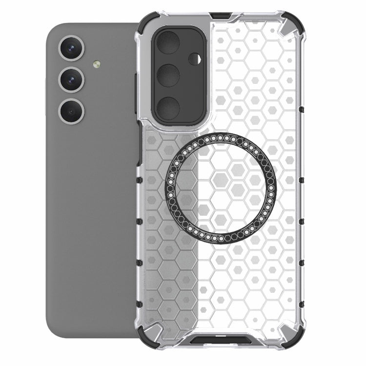 For Samsung Galaxy M35 5G Honeycomb Magnetic Ring Shockproof Phone Case