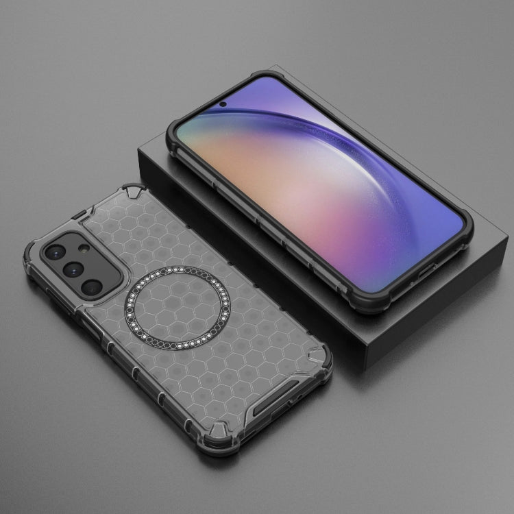 For Samsung Galaxy M35 5G Honeycomb Magnetic Ring Shockproof Phone Case