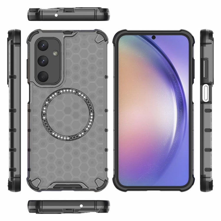 For Samsung Galaxy M35 5G Honeycomb Magnetic Ring Shockproof Phone Case