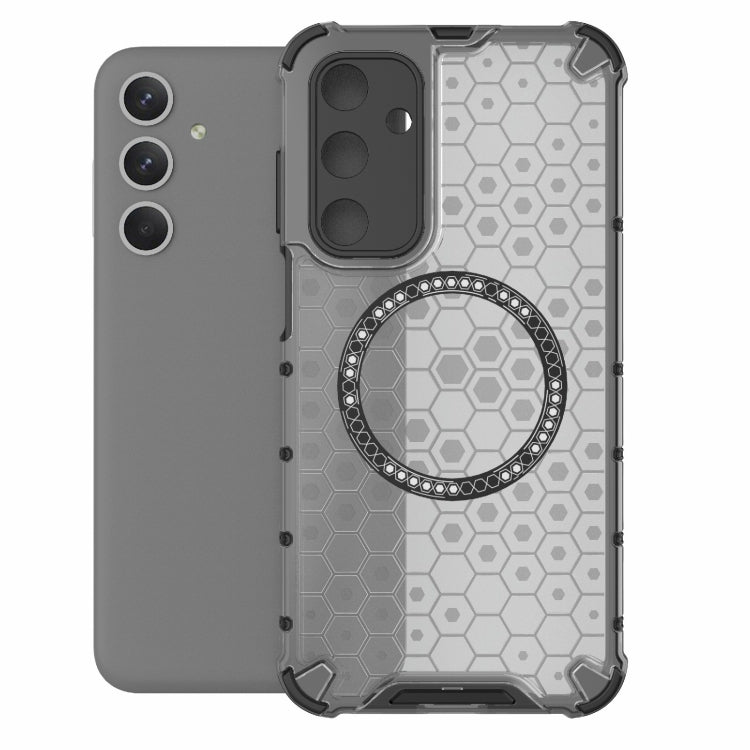 For Samsung Galaxy M35 5G Honeycomb Magnetic Ring Shockproof Phone Case