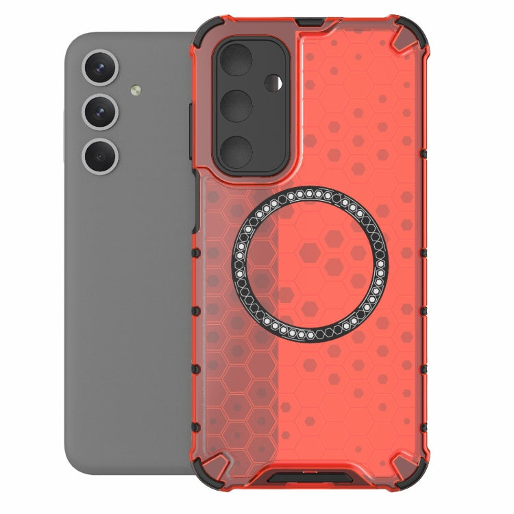 For Samsung Galaxy M35 5G Honeycomb Magnetic Ring Shockproof Phone Case