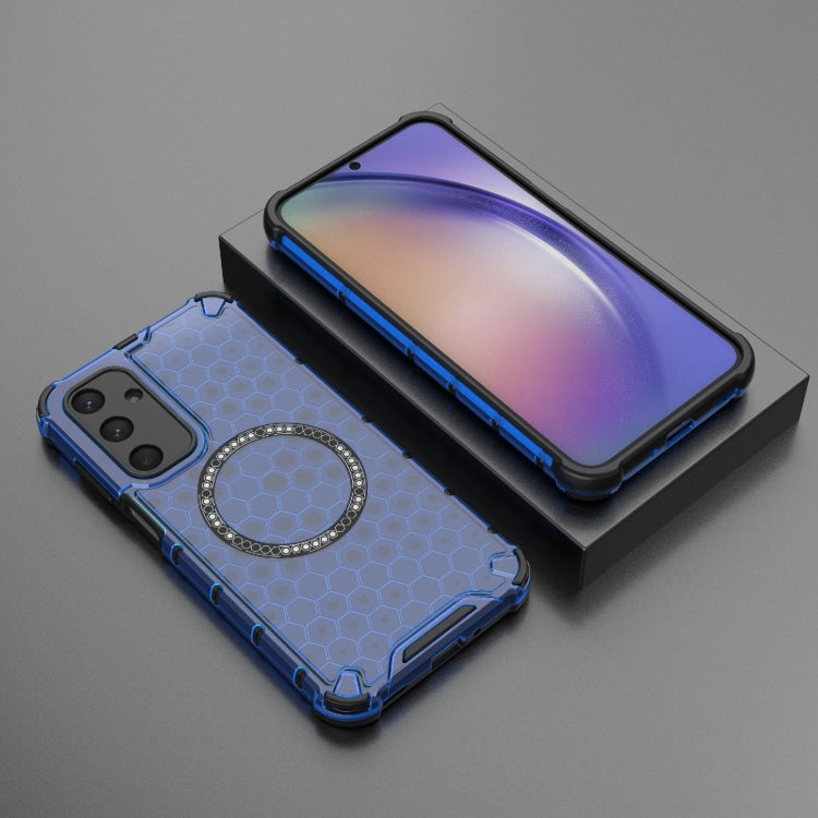 For Samsung Galaxy M35 5G Honeycomb Magnetic Ring Shockproof Phone Case