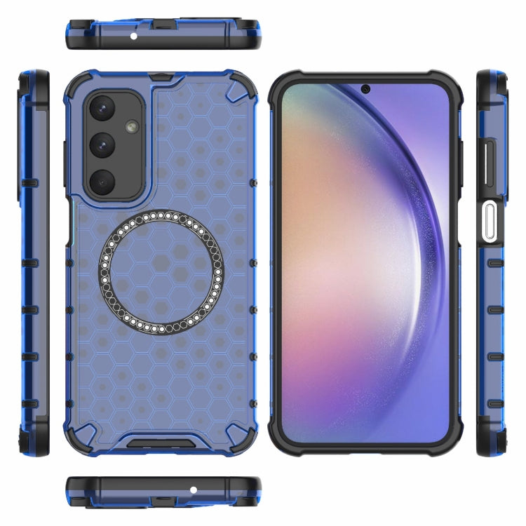 For Samsung Galaxy M35 5G Honeycomb Magnetic Ring Shockproof Phone Case