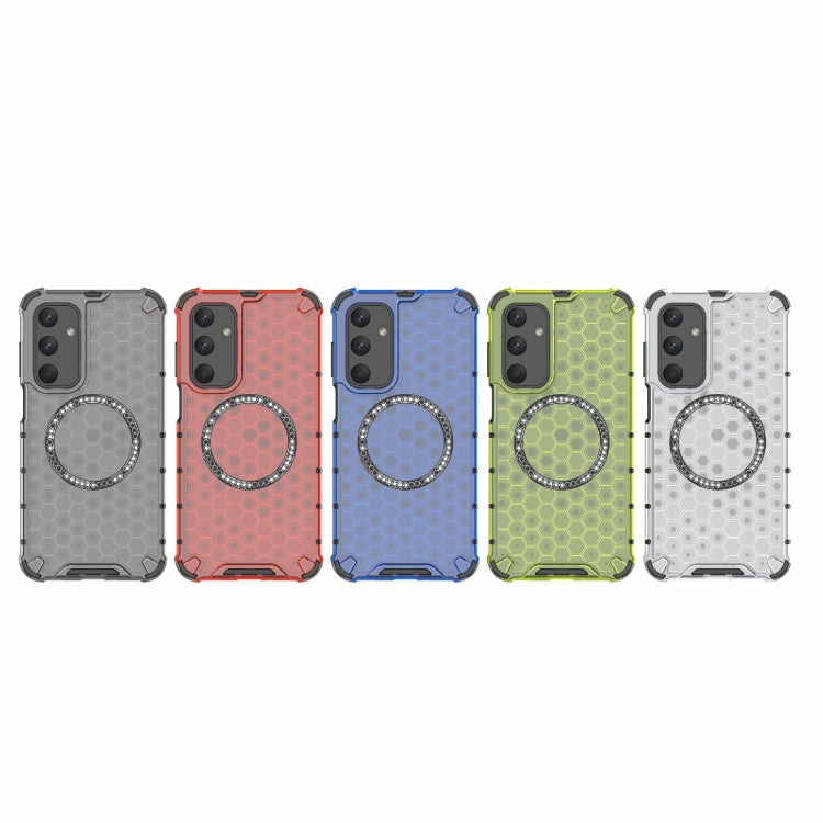 For Samsung Galaxy M35 5G Honeycomb Magnetic Ring Shockproof Phone Case