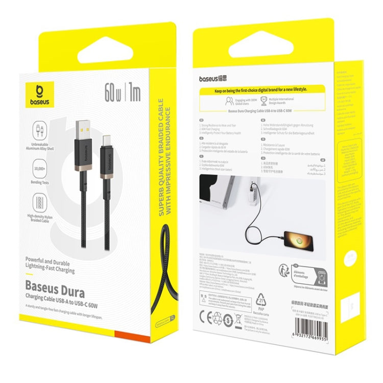 Baseus Dura Series USB to USB-C / Type-C 60W Fast Charging Cable, Length:1m