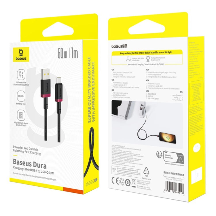 Baseus Dura Series USB to USB-C / Type-C 60W Fast Charging Cable, Length:1m
