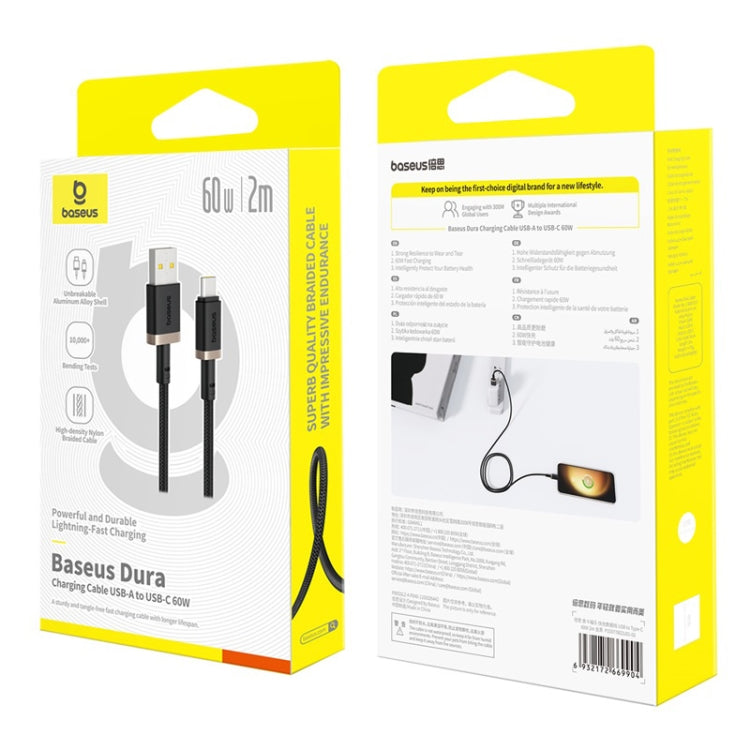 Baseus Dura Series USB to USB-C / Type-C 60W Fast Charging Cable, Length:2m