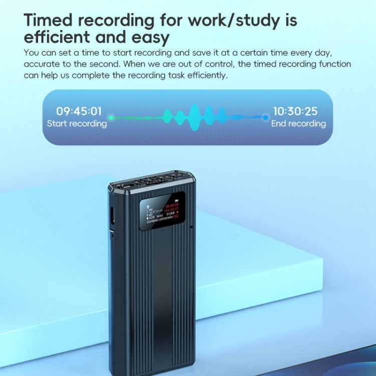 ZD42B Magnetic Sound Control Smart Noise Reduction Voice Recorder, Memory:32GB - Black