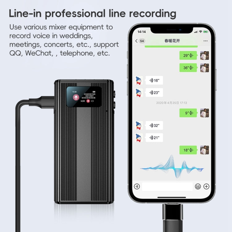 ZD42B Magnetic Sound Control Smart Noise Reduction Voice Recorder, Memory:32GB - Black