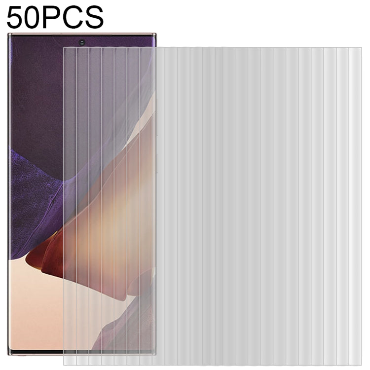 For Samsung Galaxy Note20 Ultra 50pcs 3D Curved Silk-screen PET Full Coverage Protective Film(Transparent)