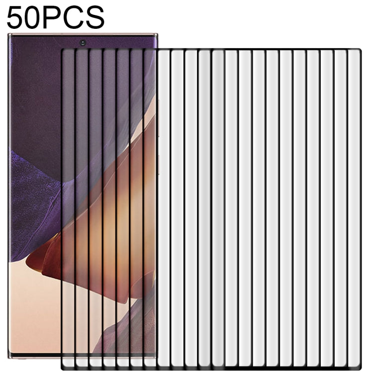 For Samsung Galaxy Note20 Ultra 50pcs 3D Curved Silk-screen PET Full Coverage Protective Film(Black)