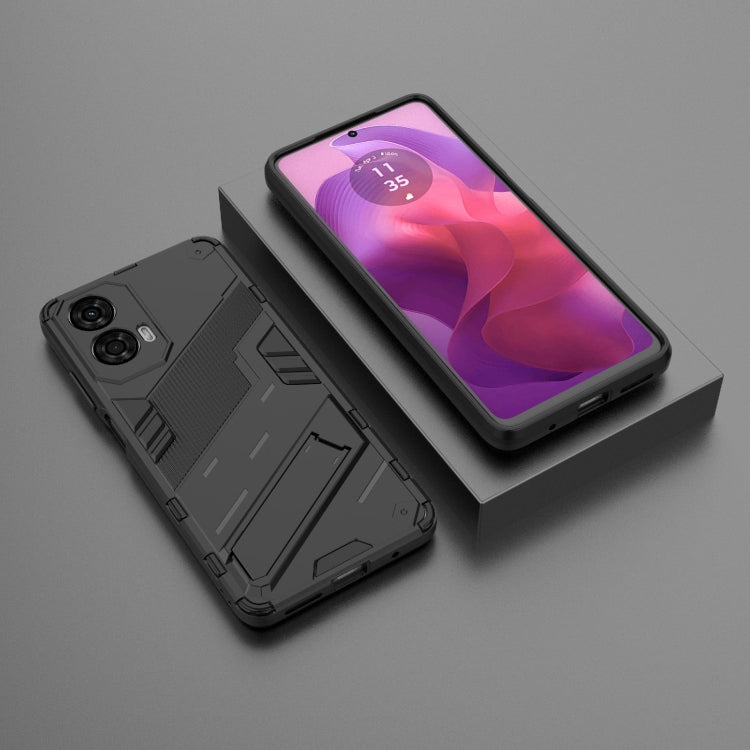 For Motorola Moto G24 4G Punk Armor 2 in 1 PC + TPU Phone Case with Holder