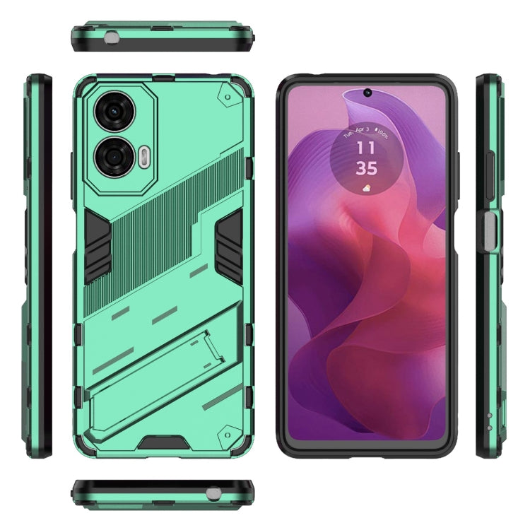 For Motorola Moto G24 4G Punk Armor 2 in 1 PC + TPU Phone Case with Holder