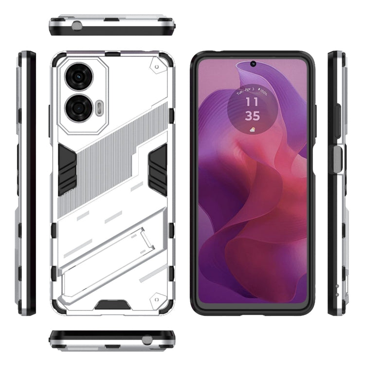 For Motorola Moto G24 4G Punk Armor 2 in 1 PC + TPU Phone Case with Holder