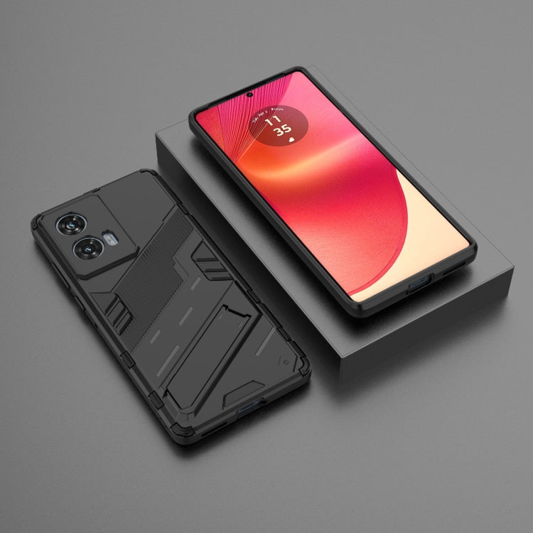 For Motorola Edge 50 Fusion 5G Global Punk Armor 2 in 1 PC + TPU Phone Case with Holder