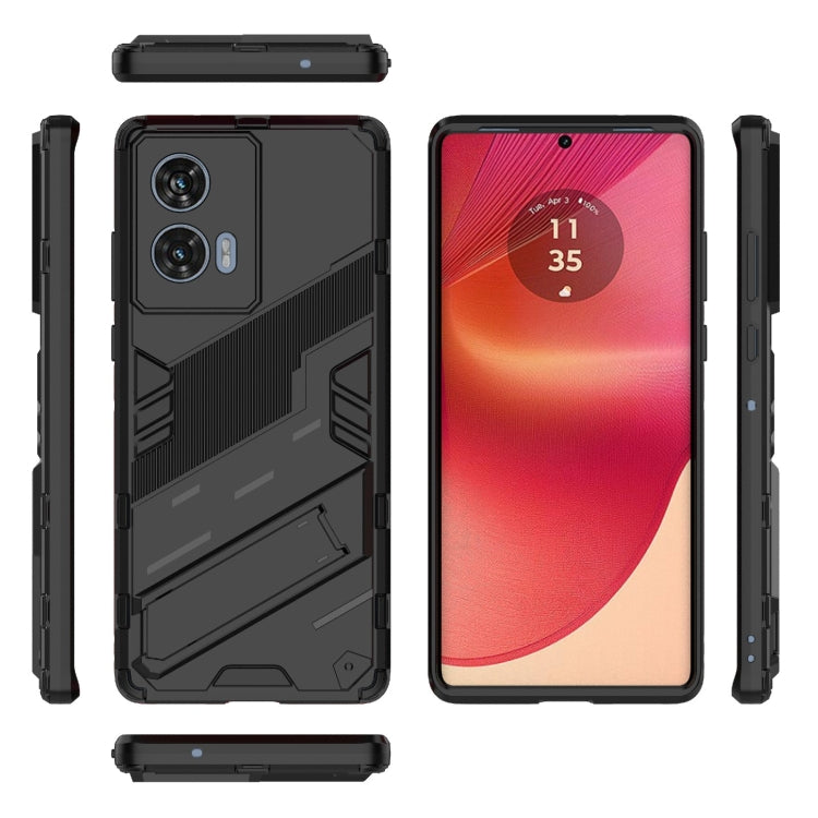 For Motorola Edge 50 Fusion 5G Global Punk Armor 2 in 1 PC + TPU Phone Case with Holder