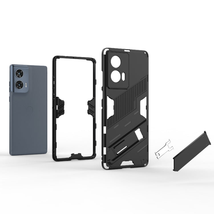 For Motorola Edge 50 Fusion 5G Global Punk Armor 2 in 1 PC + TPU Phone Case with Holder