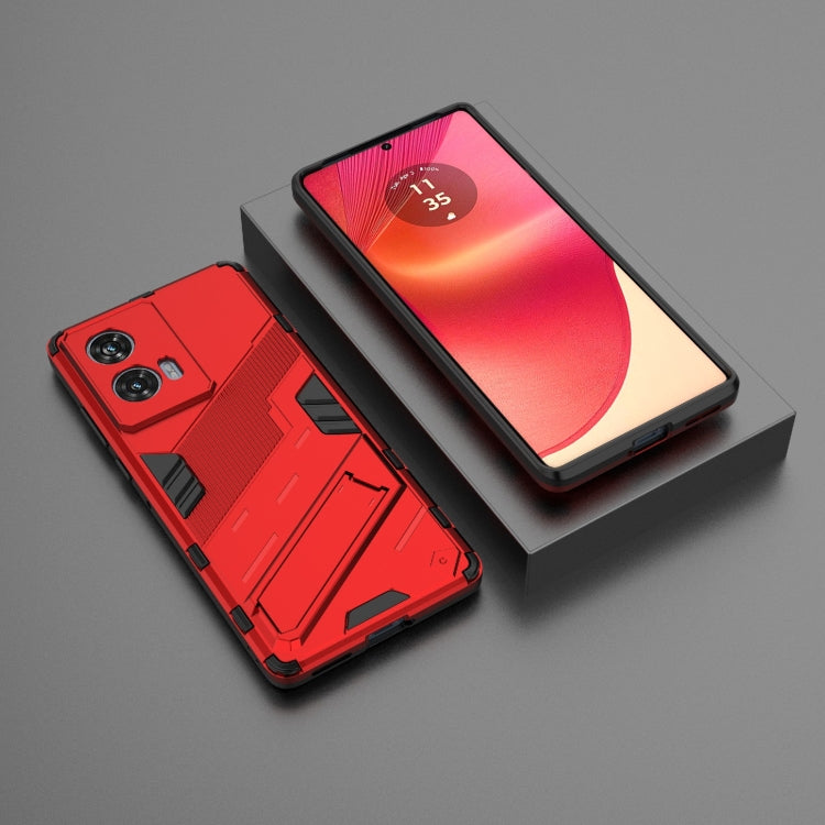 For Motorola Edge 50 Fusion 5G Global Punk Armor 2 in 1 PC + TPU Phone Case with Holder