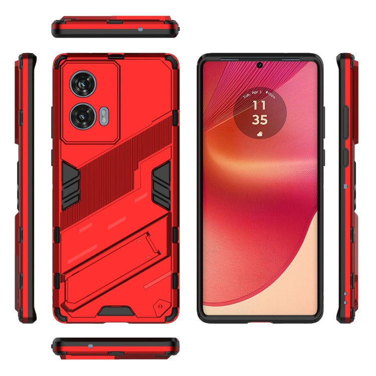 For Motorola Edge 50 Fusion 5G Global Punk Armor 2 in 1 PC + TPU Phone Case with Holder
