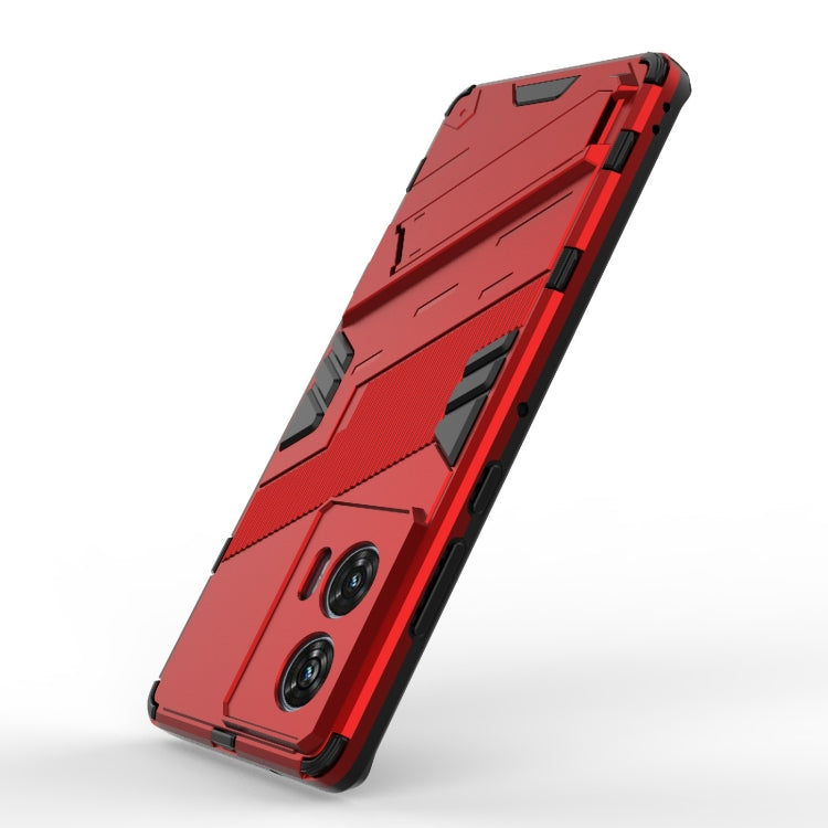 For Motorola Edge 50 Fusion 5G Global Punk Armor 2 in 1 PC + TPU Phone Case with Holder