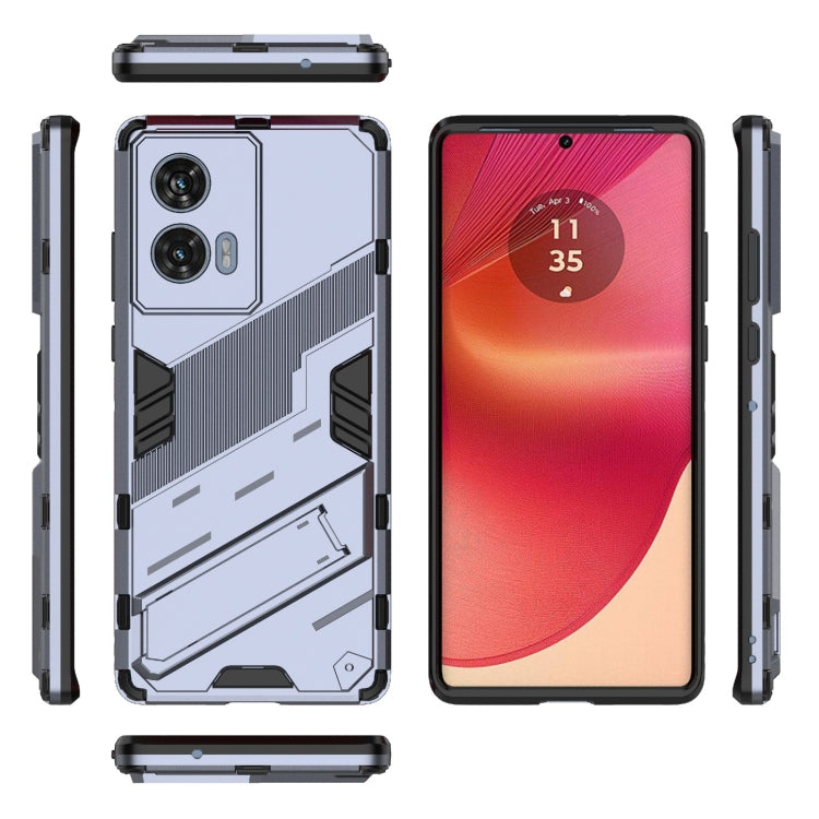 For Motorola Edge 50 Fusion 5G Global Punk Armor 2 in 1 PC + TPU Phone Case with Holder