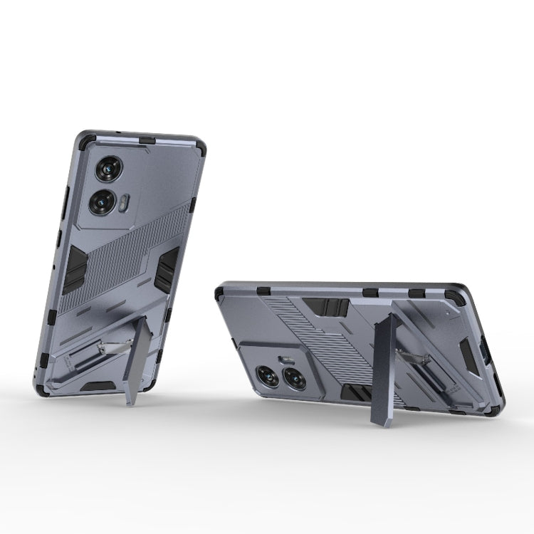 For Motorola Edge 50 Fusion 5G Global Punk Armor 2 in 1 PC + TPU Phone Case with Holder
