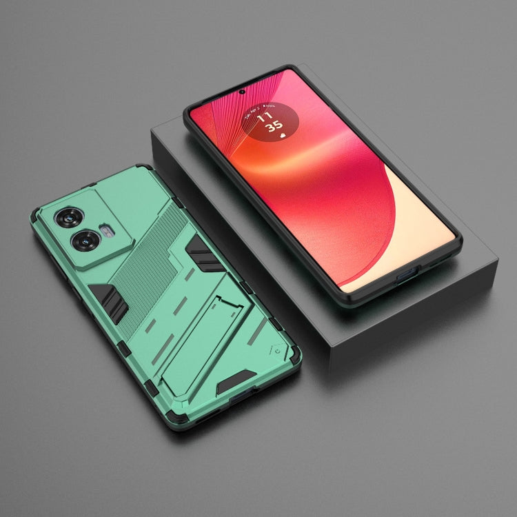 For Motorola Edge 50 Fusion 5G Global Punk Armor 2 in 1 PC + TPU Phone Case with Holder
