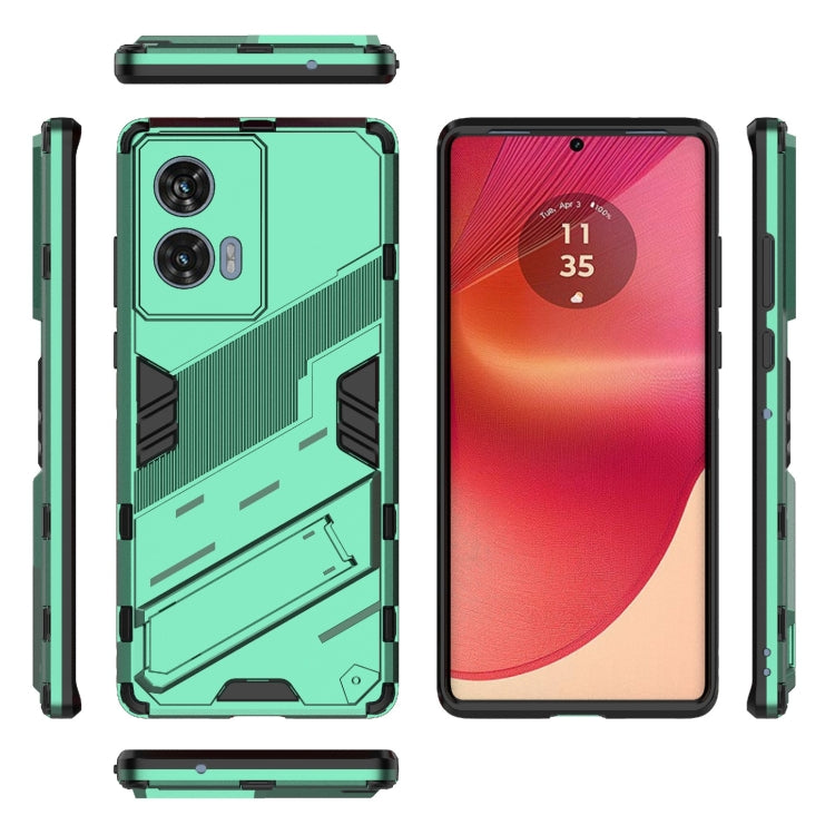 For Motorola Edge 50 Fusion 5G Global Punk Armor 2 in 1 PC + TPU Phone Case with Holder