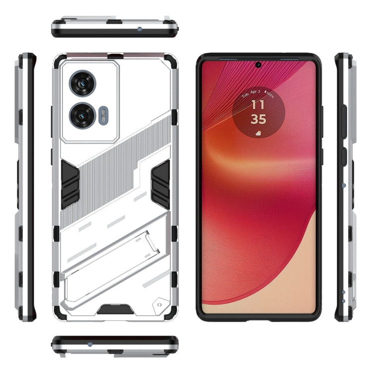 For Motorola Edge 50 Fusion 5G Global Punk Armor 2 in 1 PC + TPU Phone Case with Holder