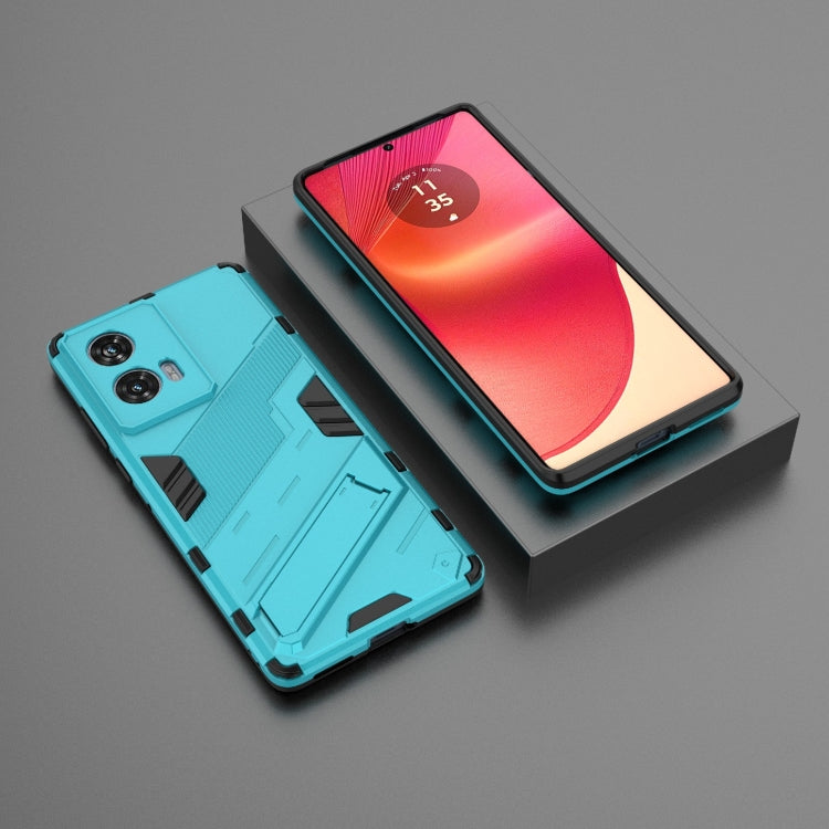 For Motorola Edge 50 Fusion 5G Global Punk Armor 2 in 1 PC + TPU Phone Case with Holder