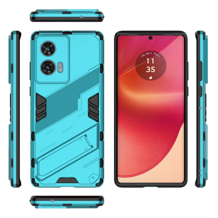 For Motorola Edge 50 Fusion 5G Global Punk Armor 2 in 1 PC + TPU Phone Case with Holder