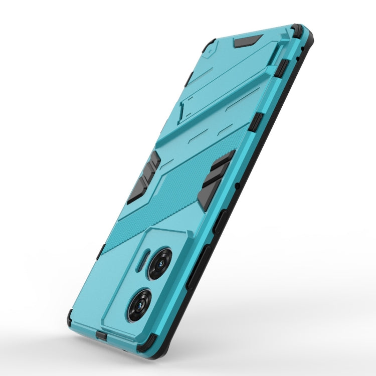For Motorola Edge 50 Fusion 5G Global Punk Armor 2 in 1 PC + TPU Phone Case with Holder