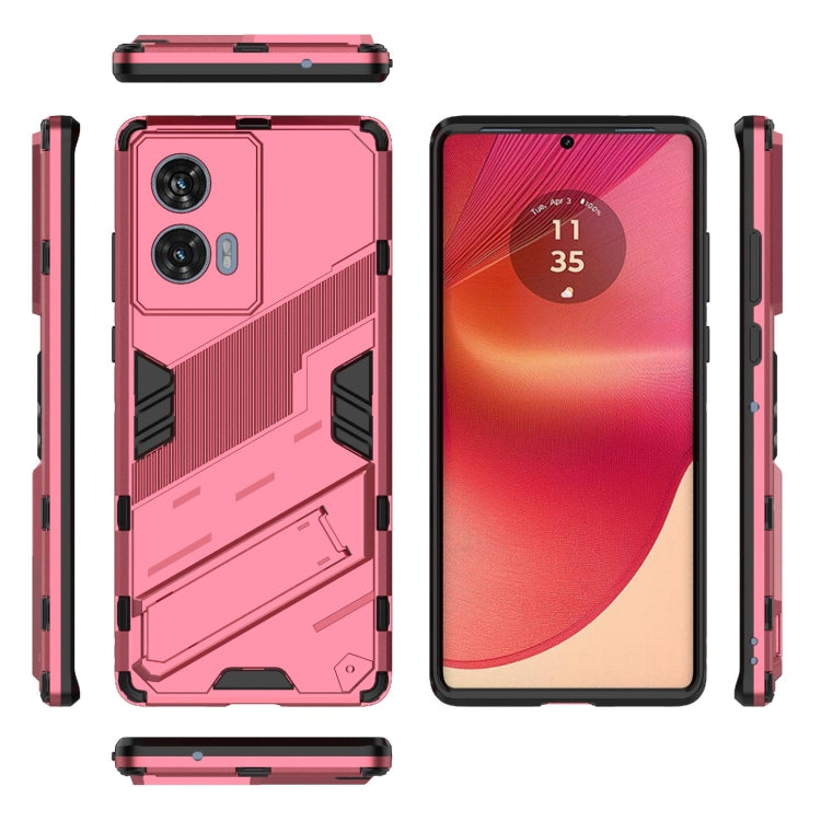 For Motorola Edge 50 Fusion 5G Global Punk Armor 2 in 1 PC + TPU Phone Case with Holder