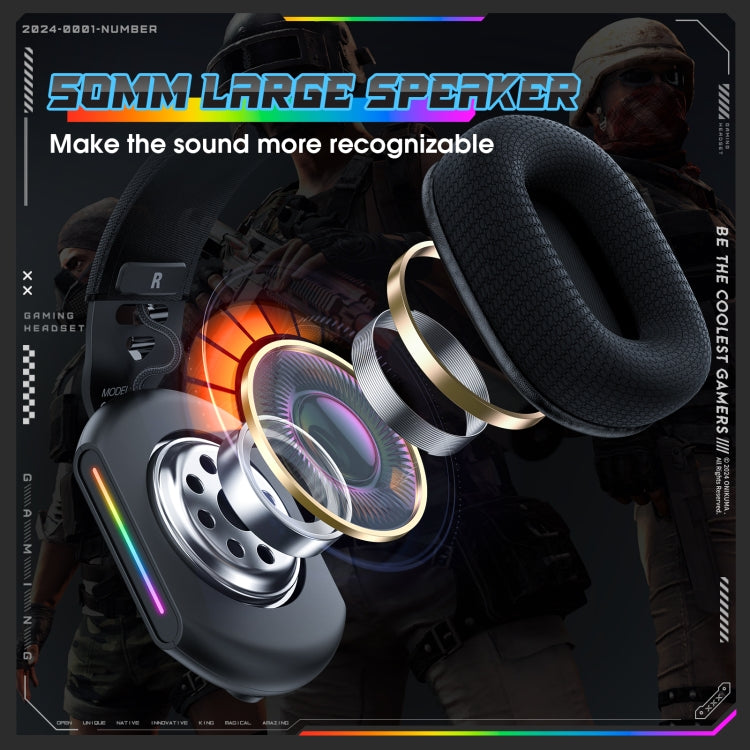 ONIKUMA X12 USB /  3.5mm Wired RGB Light Gaming Headset with Mic, Cable length: 2.2m - Black