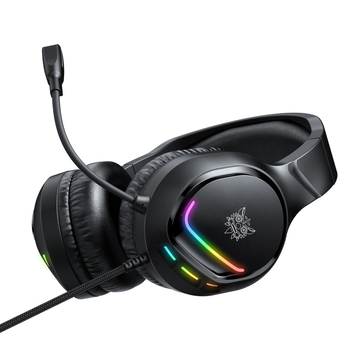 ONIKUMA X31 USB / 3.5mm Wired RGB Light Gaming Headset with Mic, Cable length: 2.2m - Black