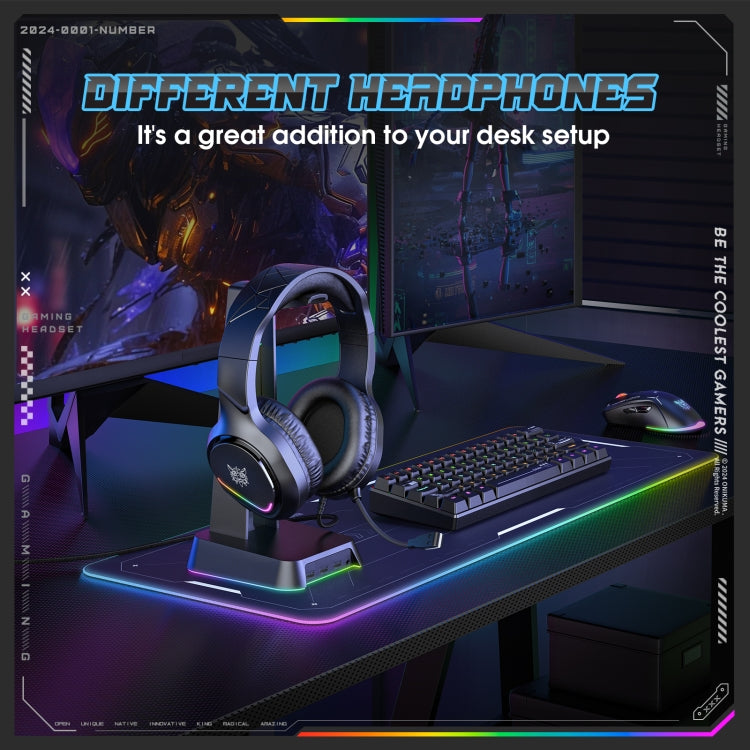 ONIKUMA X31 USB / 3.5mm Wired RGB Light Gaming Headset with Mic, Cable length: 2.2m - Black