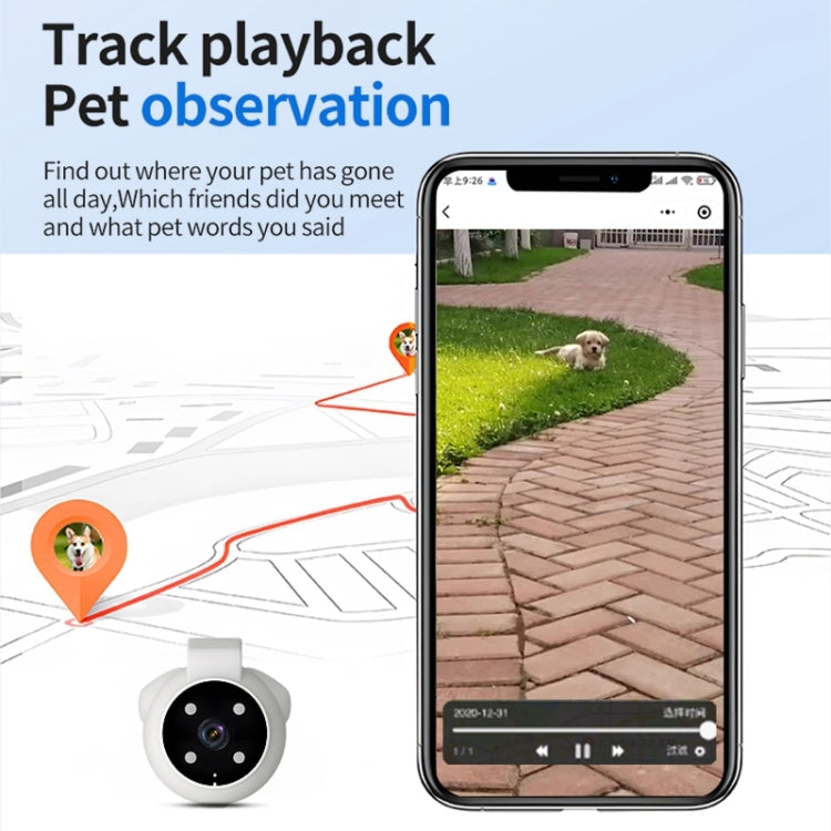 A9 Pet Recorder Tracking Playback IPX6 Waterproof - White