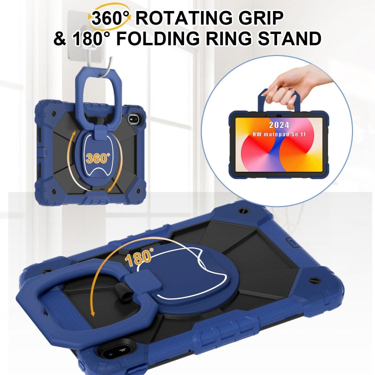 For Huawei Matepad SE 11 2024 Contrast Color Robot Silicone Hybrid PC Tablet Case