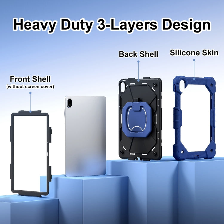 For Huawei Matepad SE 11 2024 Contrast Color Robot Silicone Hybrid PC Tablet Case