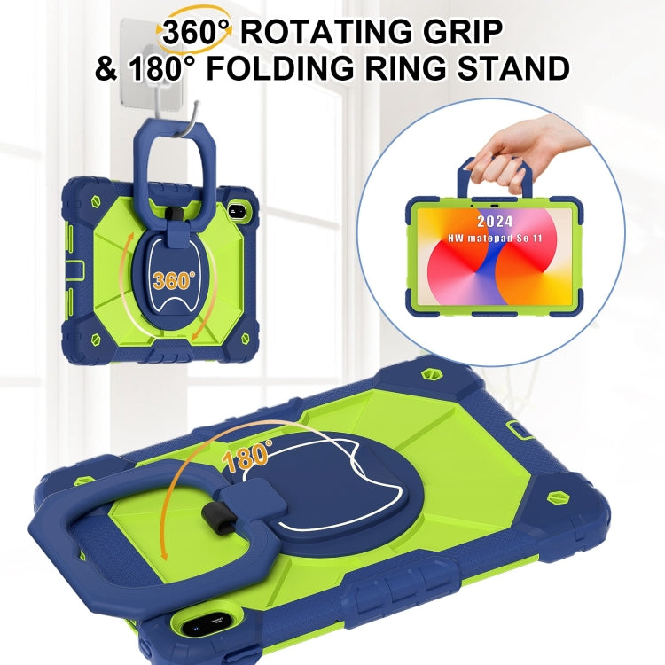 For Huawei Matepad SE 11 2024 Contrast Color Robot Silicone Hybrid PC Tablet Case