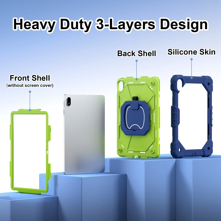 For Huawei Matepad SE 11 2024 Contrast Color Robot Silicone Hybrid PC Tablet Case