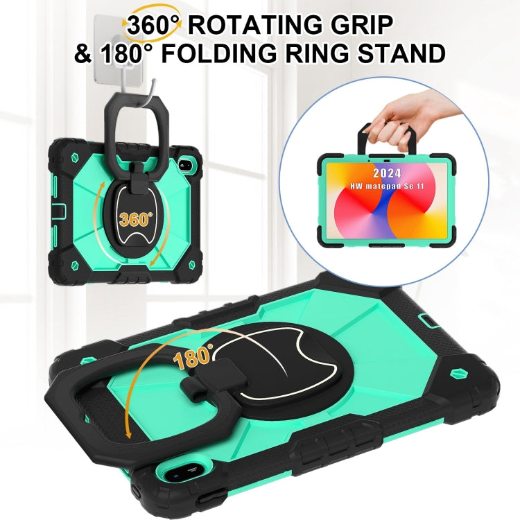 For Huawei Matepad SE 11 2024 Contrast Color Robot Silicone Hybrid PC Tablet Case