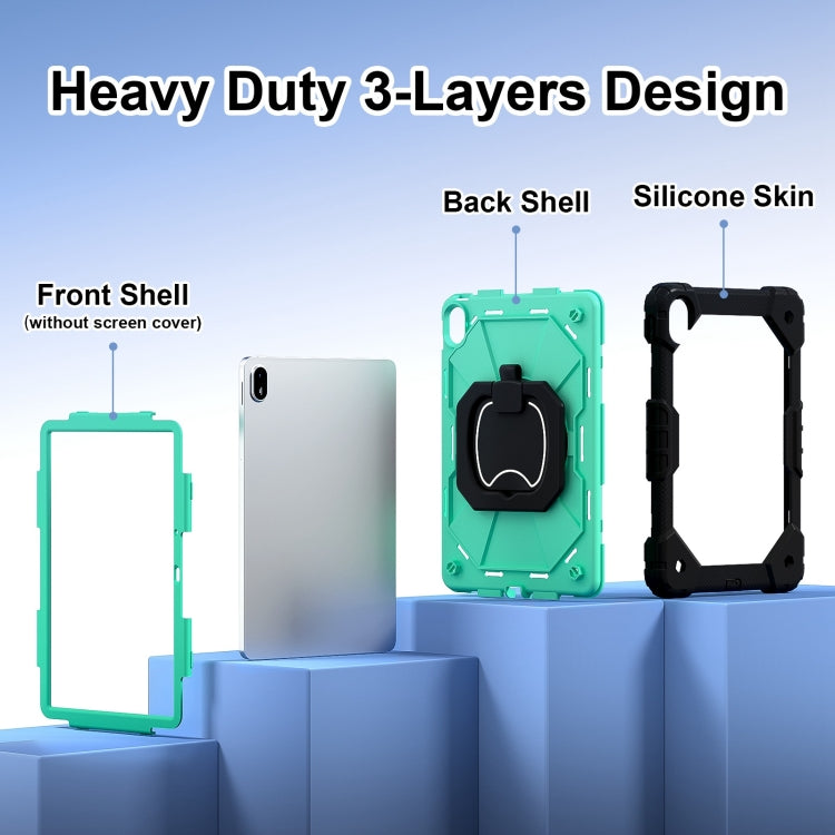 For Huawei Matepad SE 11 2024 Contrast Color Robot Silicone Hybrid PC Tablet Case