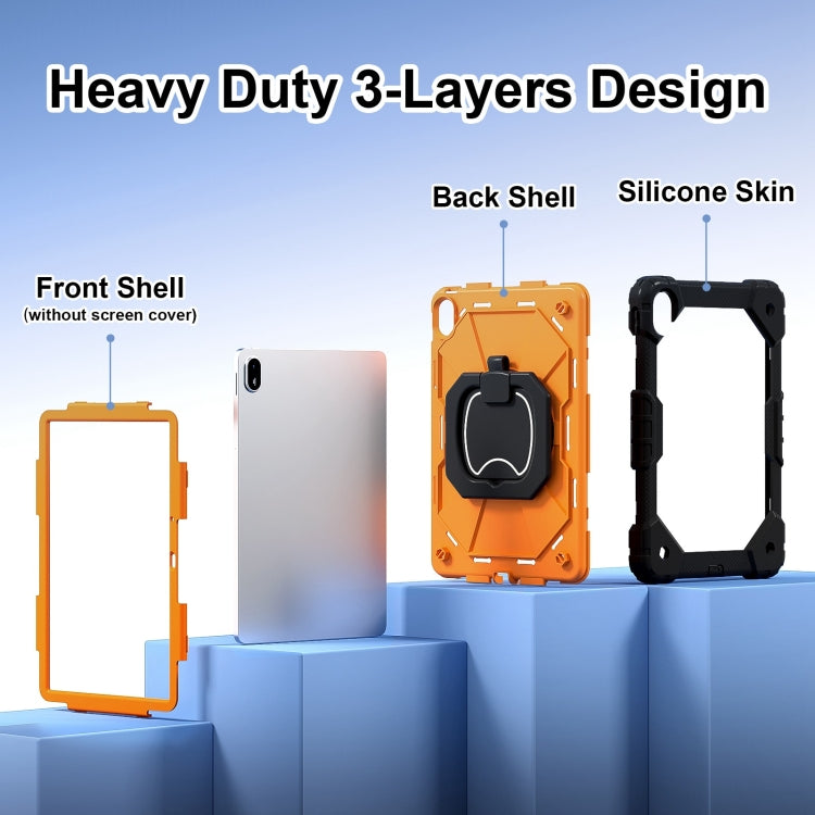 For Huawei Matepad SE 11 2024 Contrast Color Robot Silicone Hybrid PC Tablet Case