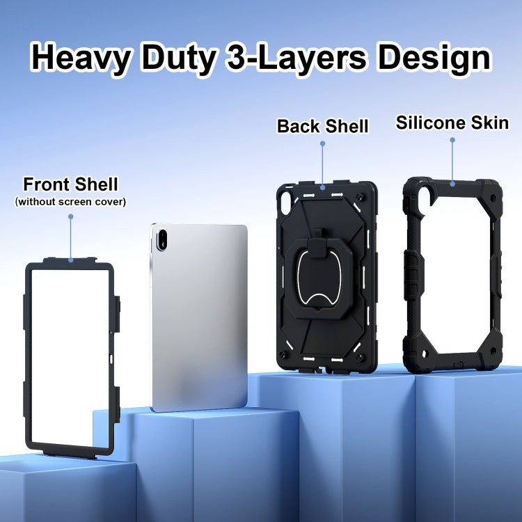 For Huawei Matepad SE 11 2024 Contrast Color Robot Silicone Hybrid PC Tablet Case
