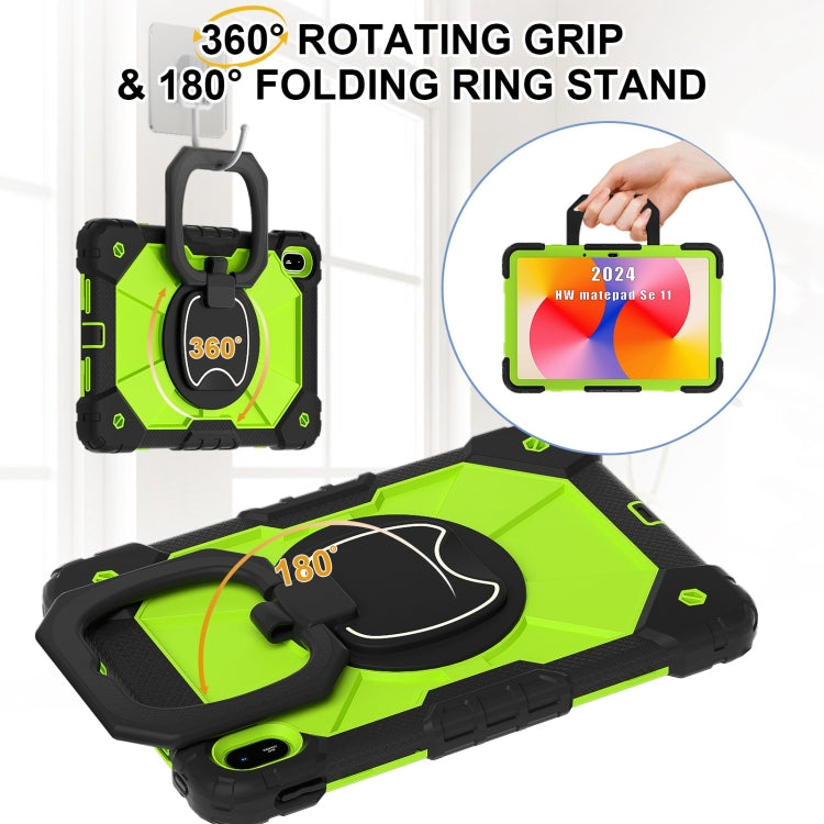 For Huawei Matepad SE 11 2024 Contrast Color Robot Silicone Hybrid PC Tablet Case