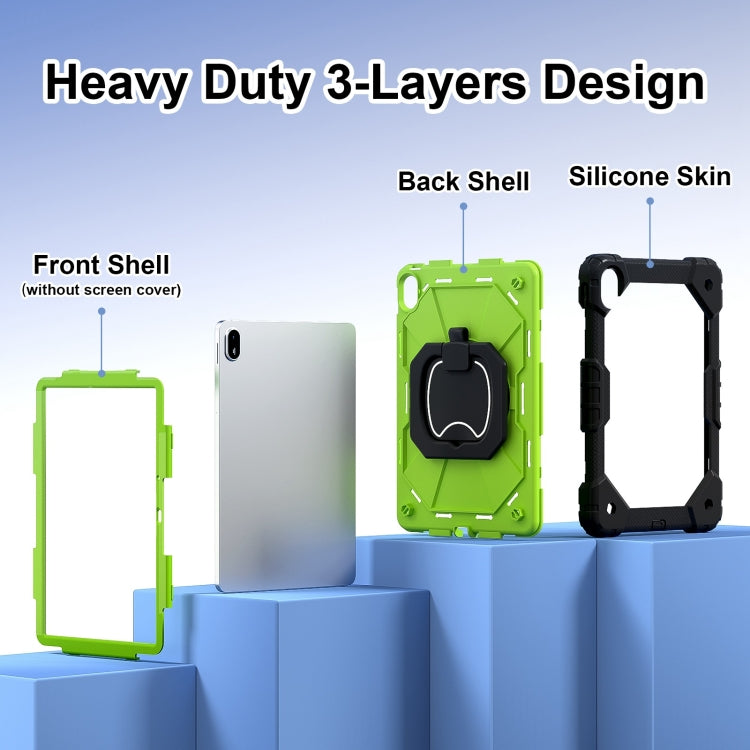 For Huawei Matepad SE 11 2024 Contrast Color Robot Silicone Hybrid PC Tablet Case