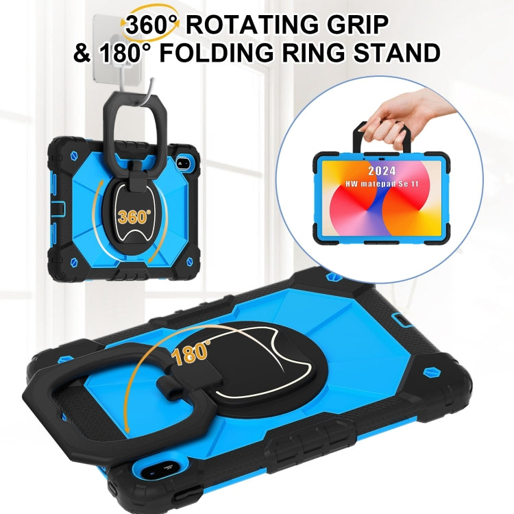 For Huawei Matepad SE 11 2024 Contrast Color Robot Silicone Hybrid PC Tablet Case